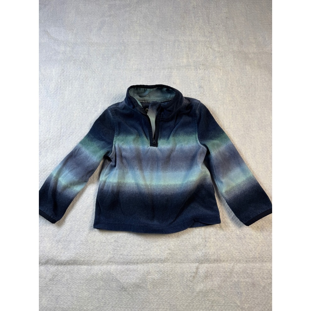 OshKosh Bgosh Toddler Boys 24M Blue Ombre Stripe Quarter Zip Fleece Pullover